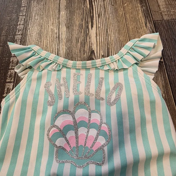 Striped Ruffle Swimsuit - Picture 3 of 6